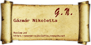 Gázmár Nikoletta névjegykártya