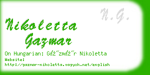 nikoletta gazmar business card